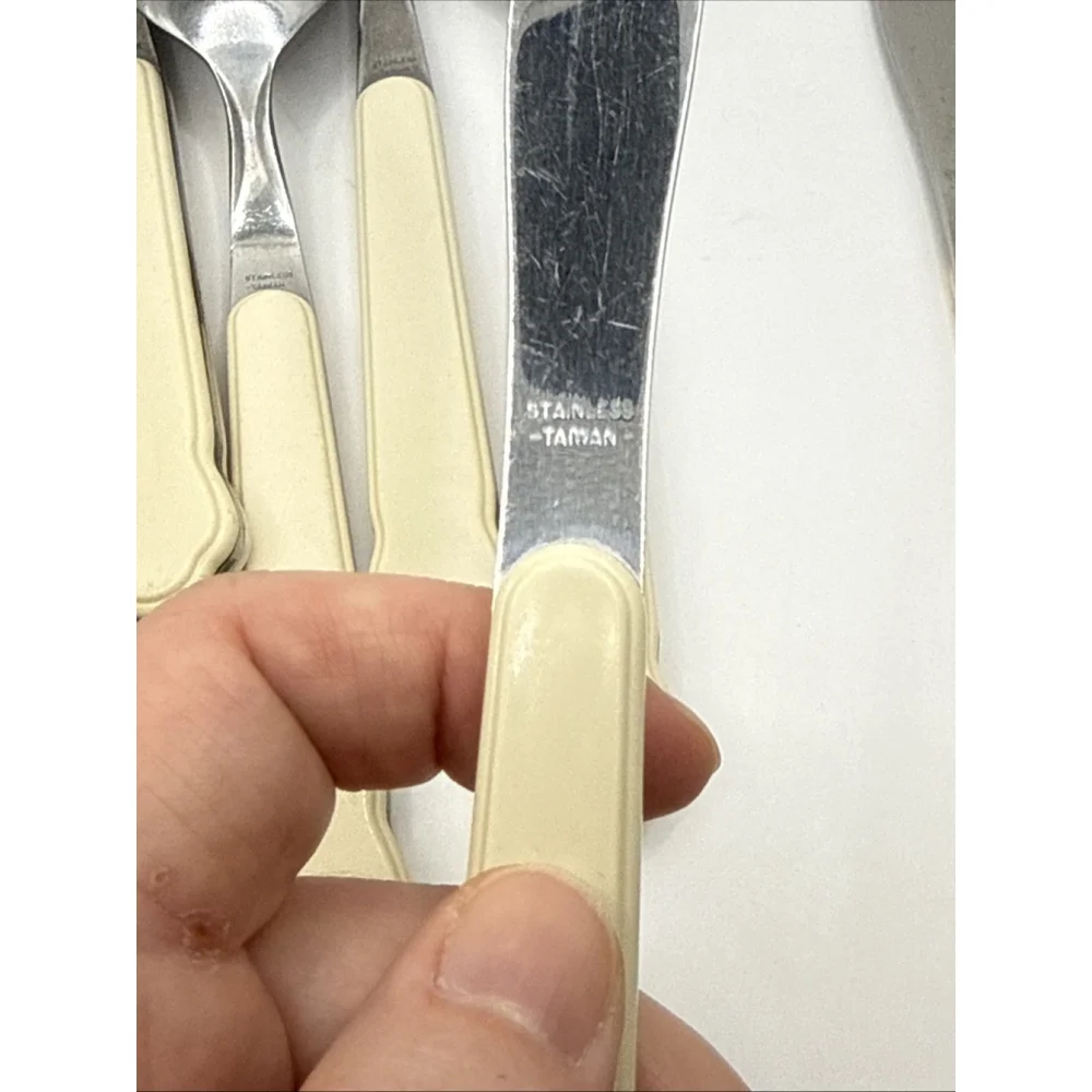 20 Pieces Pfaltzgraff TEA ROSE Stainless Plastic Handle Flatware